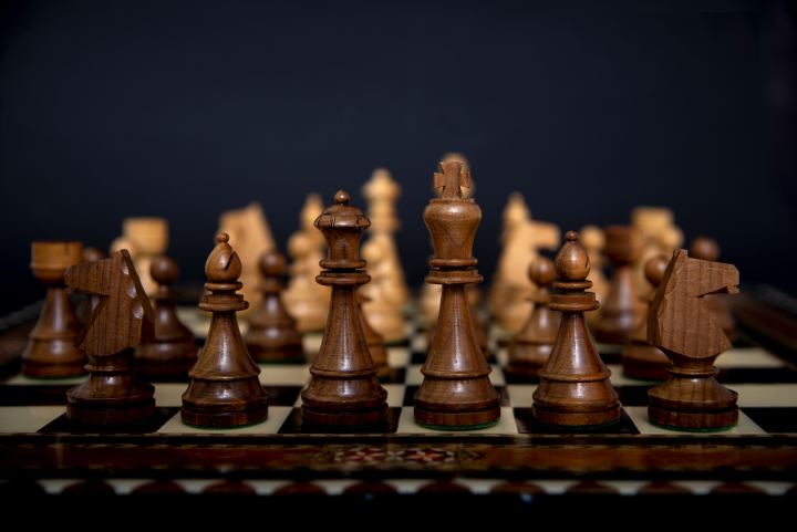 Wooden Expensive Chess On The Board
