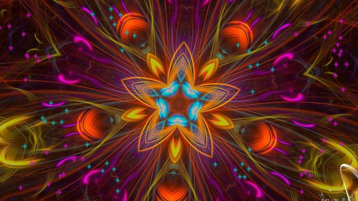 Colorful Glare Stars Lines Abstraction