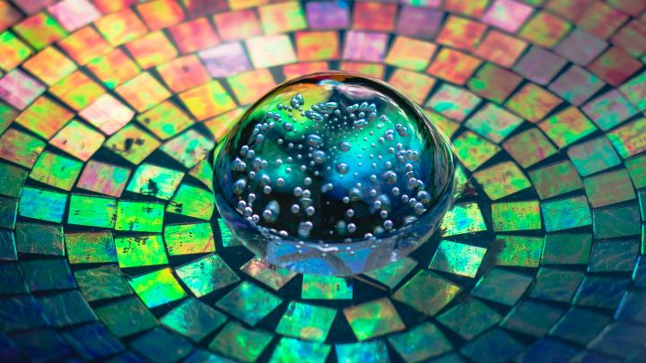 D Colorful Water Bubbles Squares 4K